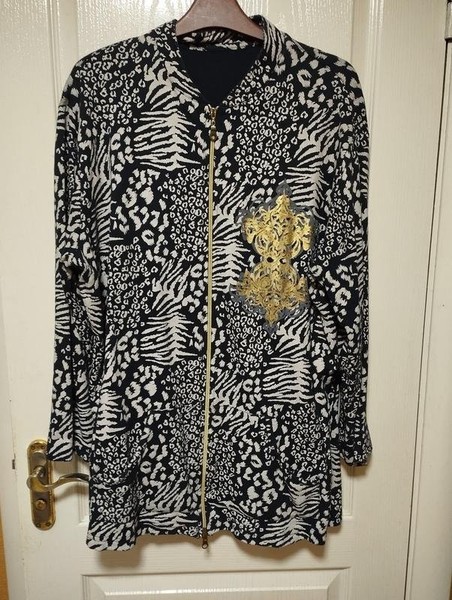Women Jacket Black Cotton 50 / 4XL / 58