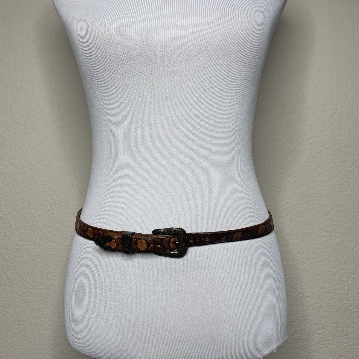 Justin Western Tooled Top Grain Cowhide Leather Belt Women  display picture 2