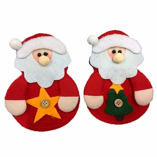 Cute Christmas Santa Holder Dinner Table Decor Cutlery Silverware Bag Pockets - Picture 7 of 19