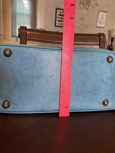 VINTAGE RETRO Travel Tote Bag Carry On Luggage Teal/Blue Medium - Picture 7 of 13