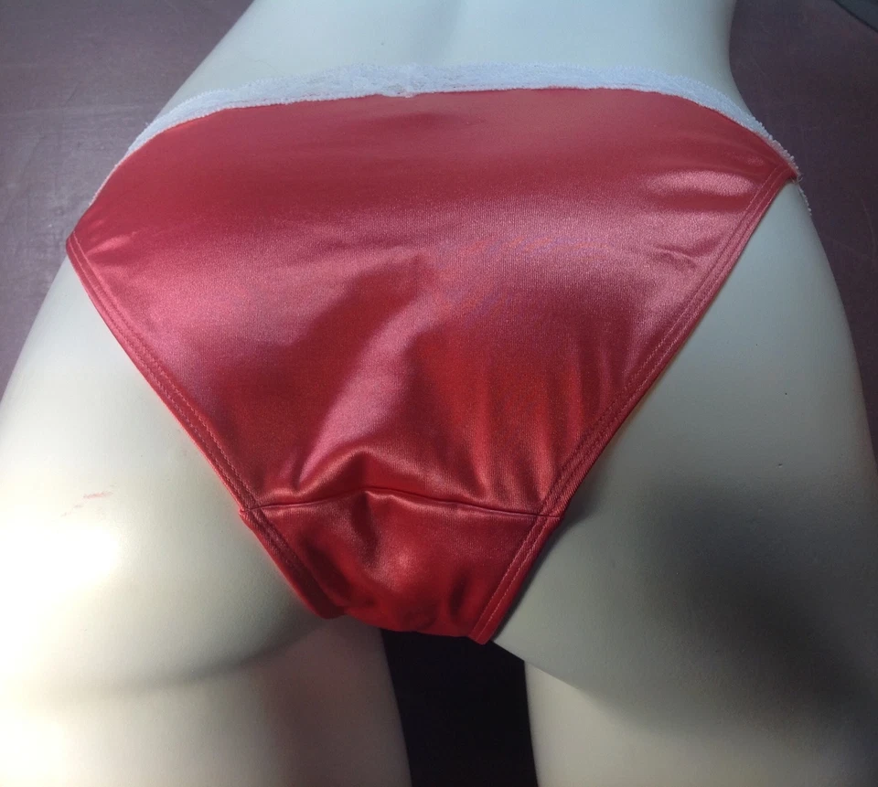 Bragas, bikinis de mujer ILUSION talla L. naranja satinado suave sedoso con cintura de red Foto 2 de 4