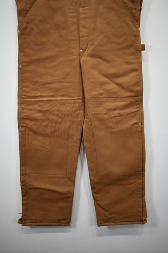 Vintage NOS Carhartt Mens Brown Canvas Quilt Lined Insulated Bib Overalls 42x32 - Picture 5 of 12
