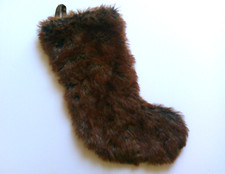Faux Fur Brown Christmas Stocking 18" Long