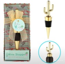 Gold Tone Cactus Wine Stopper