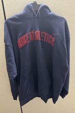 Vtg Nike Sweater Mens XL Blue Red Athletic Hoodie Sweatshirt made in USA 90s