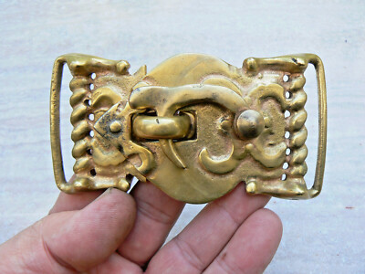 Vintage Handmade Medieval Door Latch Brass Belt Buckle Amazon.com: Armory Replicas™ Solid Brass Early Medieval  main image 3