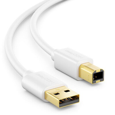 1m USB Kabel Druckerkabel Scanner Kabel USB 2.0 A-Stecker zu B-Stecker Weiß
