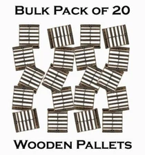 Pallets BULK PACK of 20...Lots and Lots of Wood Pallets HO scale unpainted 1/87
