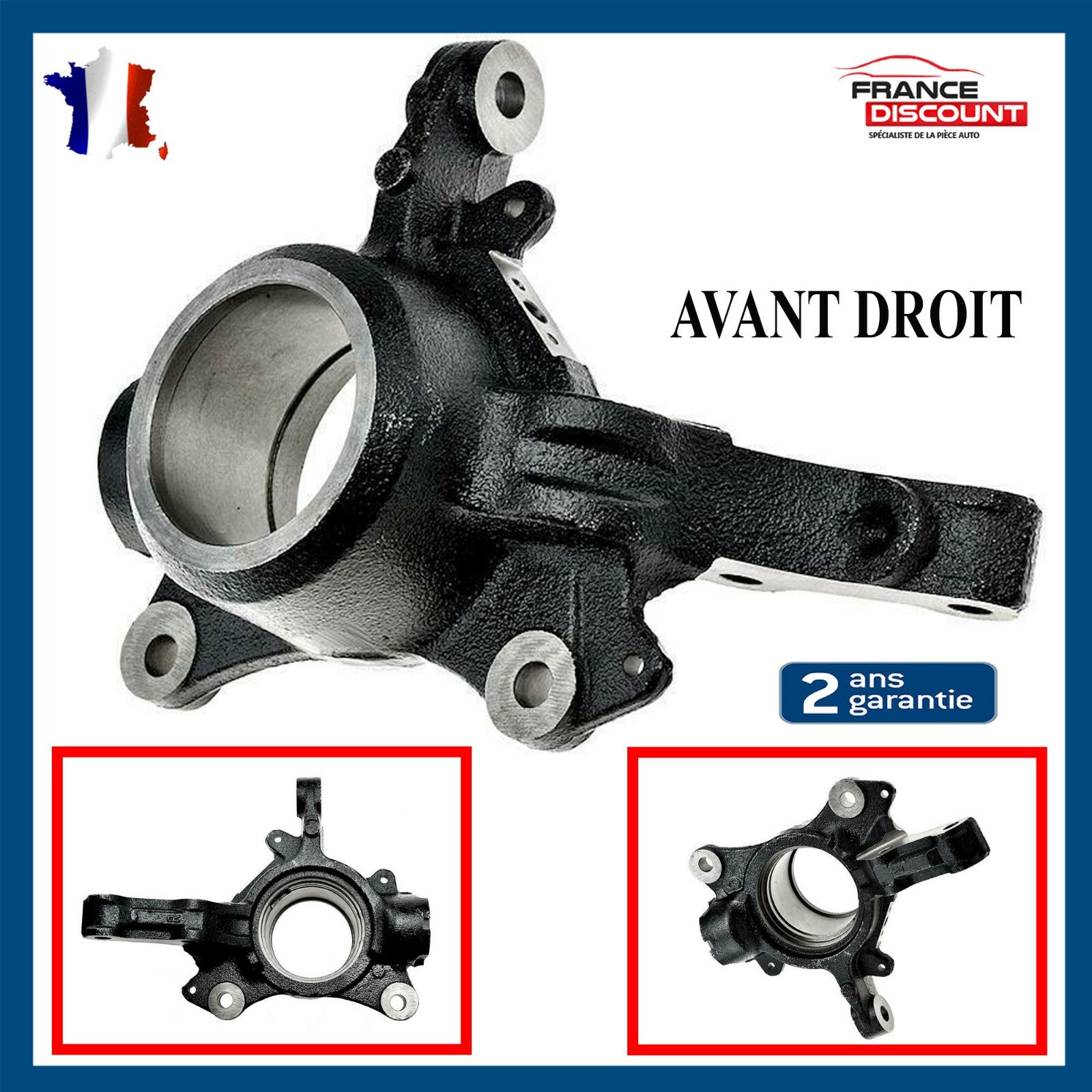 Fusee de roue avant droit contre les vibrations de direction sur Master III et NV400