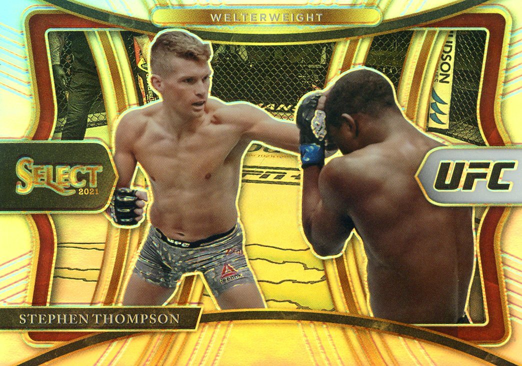 2021 Panini Select UFC STEPHEN THOMPSON Silver Prizm PREMIER LEVEL No 102