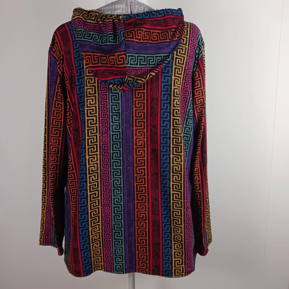 Eye Candy Plus 3X Hoodie Multi-Color Geometric Long Sleeve Pullover Top - Image 3 of 4