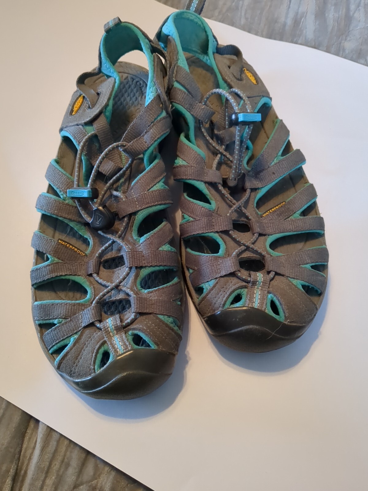 Sandali impermeabili da trekking Keen donna taglia 10 Newport verde grigio