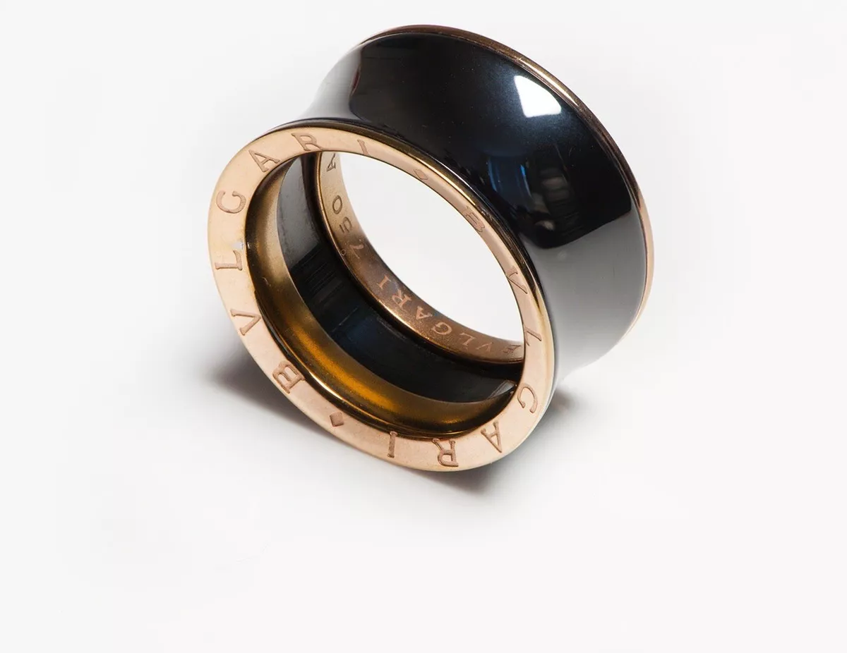 Bvlgari ring black sale ceramic