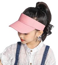 Kids Visor Sun Hat Adjustable Athletic Sports Hat Pink