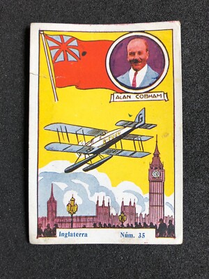 1930 Sir Alan John Cobham Aviator Pilot #35 Vintage Card Ex RARE