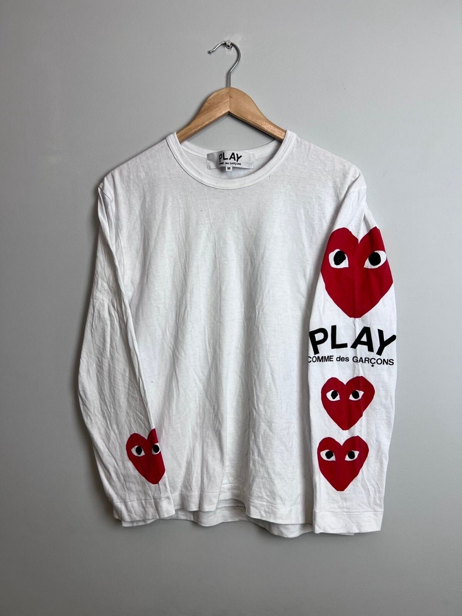 Comme Des Garçons Play CDG Big Hearts Longsleeve Hype Tee | eBay