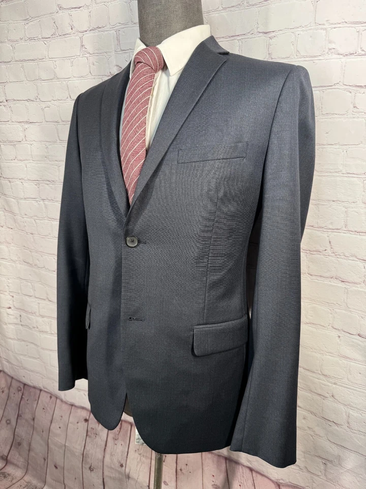 THEORY Para Hombres Azul Marino REG FIT Lana 2 Botones Traje Abrigo Deportivo Blazer Chaqueta 40R Foto 2 de 4