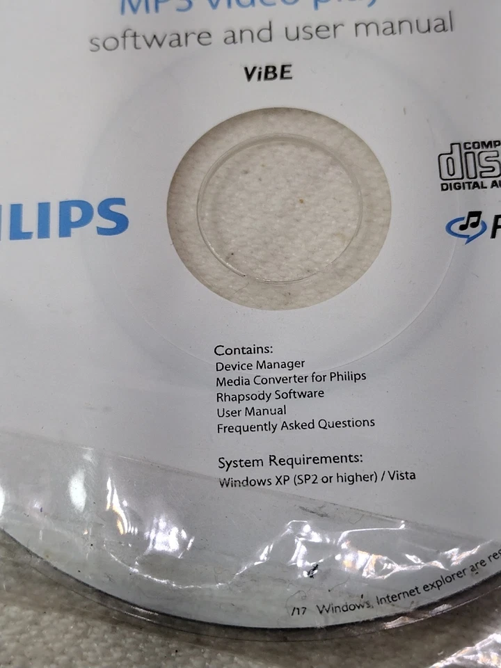 Philips GoGEAR Software and User Manual Mini disc ONLY for MP3 Video Player 2009 - Image 3 of 4