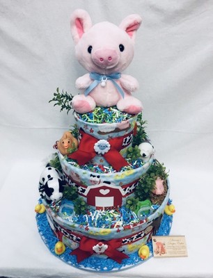 pig diaper cake