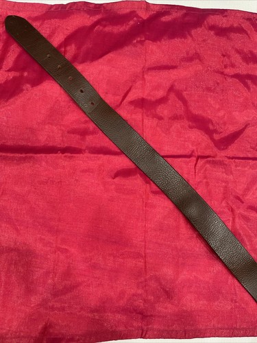 Ceinture femme sans marque cuir marron boucle laiton M - Photo 3/7