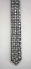 Pure Brand Silk Tie Silver with Gray Circles Skinny NWTS