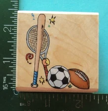 Inkadinkado  SPORTS EQUIPTMENT CORNER / BORDER Rubber Stamp