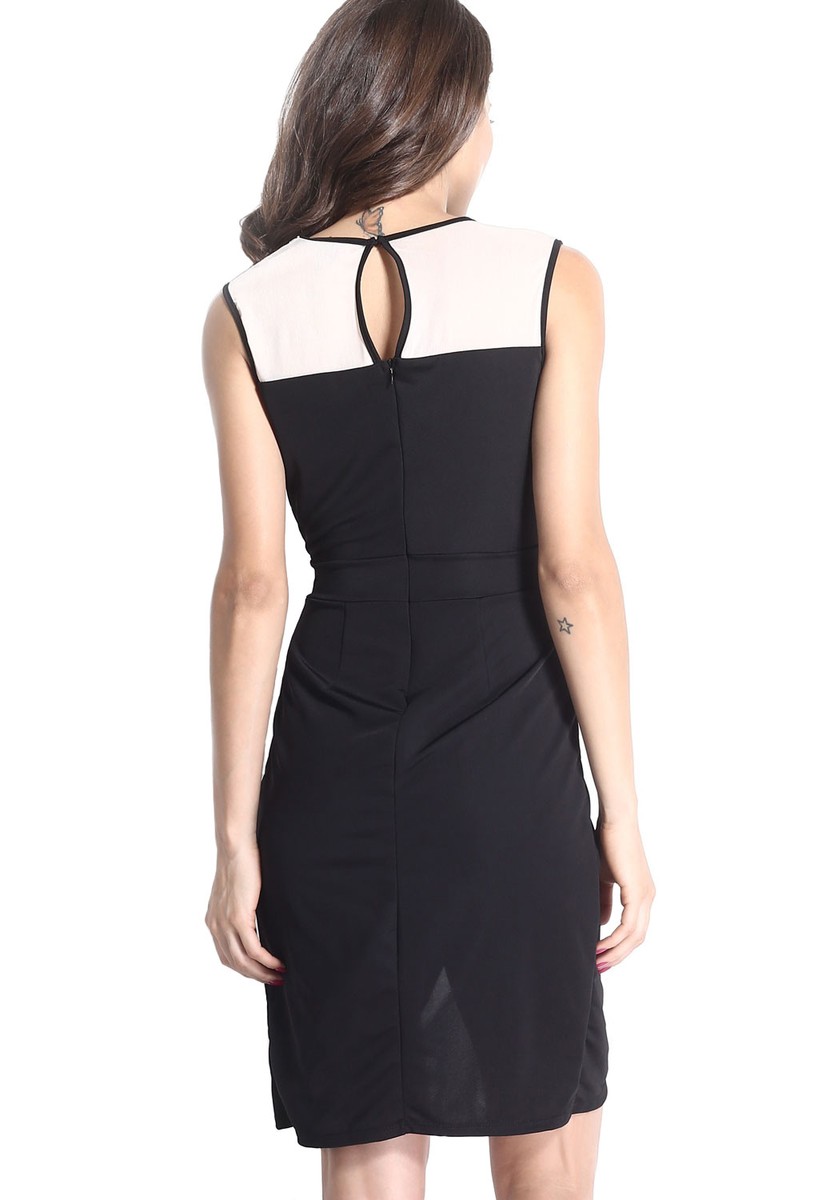 Black Mesh Piping Wrap 2 in 1 Midi Dress | eBay Black Mesh Piping Wrap 2 in 1 Midi Dress | eBay