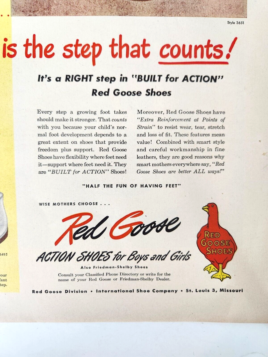 Red Goose Kids Shoes Vintage 1948 Ad Magazine Print Red Goose Kids Shoes Vintage 1948 Ad Magazine Print