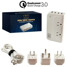 220V to 110V Step Down Voltage Converter 2-Outlet 4 USB Travel Adapter Converter