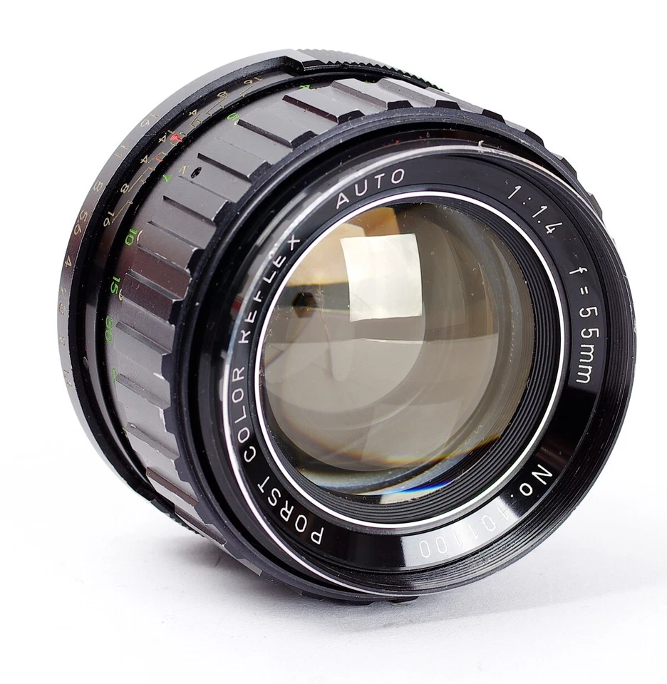 Porst Color Reflex 1.4/55mm Montaje M42 Tamioka Revestimiento Amarillo Nº101100 Foto 2 de 3