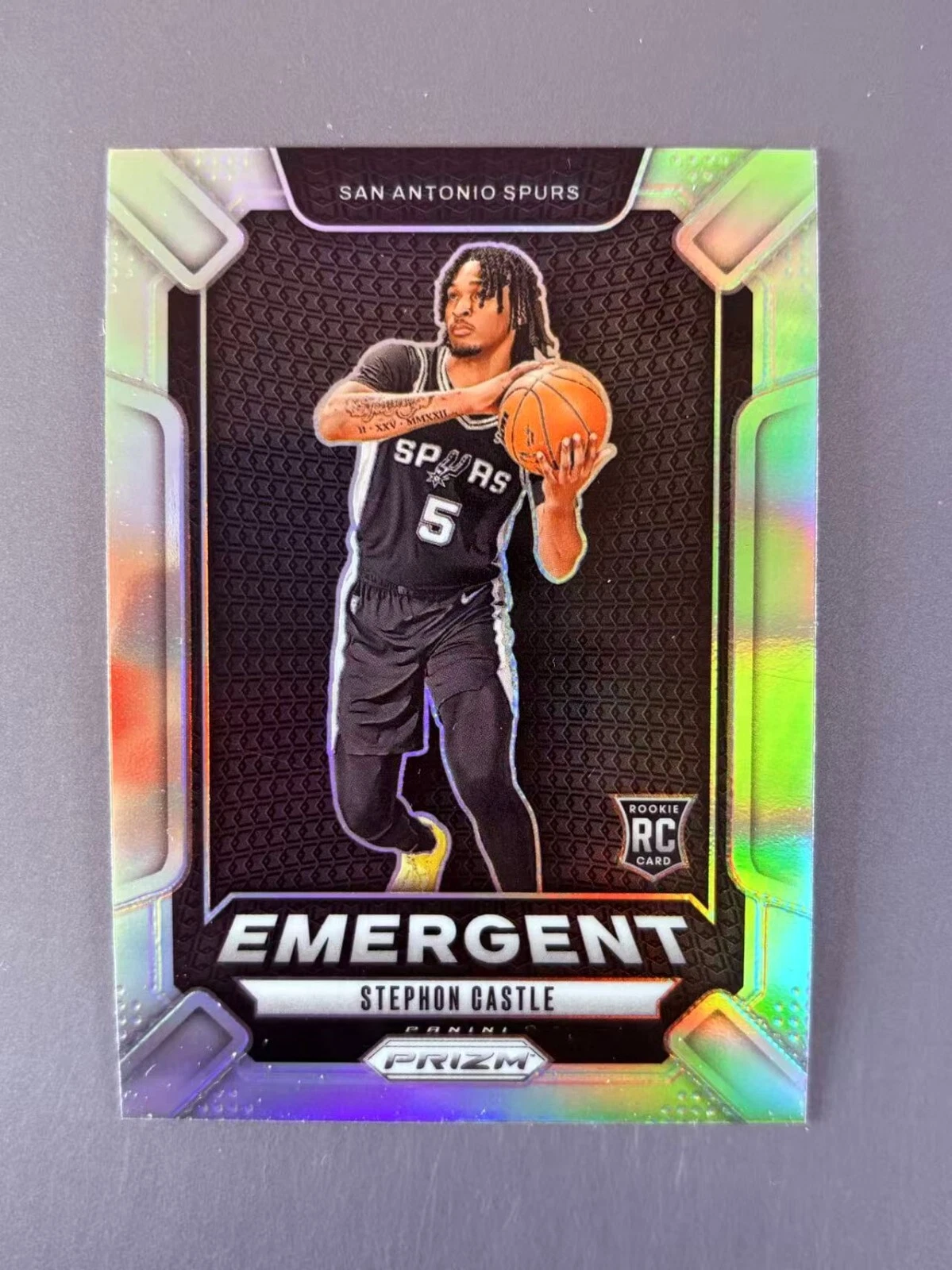 Stephon Castle 2024-25 Panini Prizm Emergent Silver Prizm RC #29
