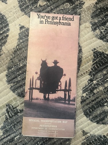 Vintage 1982 Road Map You've Got A Friend In Pennsylvania Dick Thornburgh Amish - Picture 3 of 22