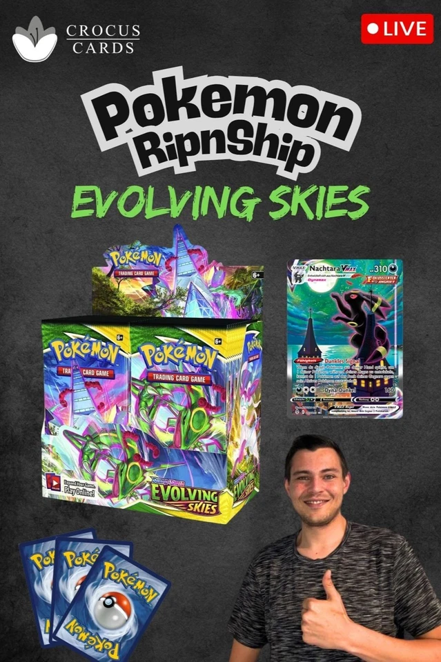 POKEMON EVOLVING SKIES DISPLAY + SEALED + EINZELKARTEN