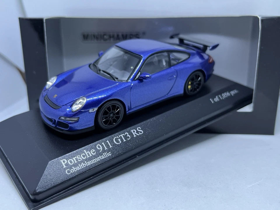 Porsche 911 997 GT3 RS cobaltblau 2006 Minichamps Modell 1:43 OVP 1.056 Stück