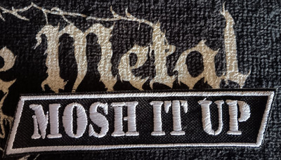 MOSH IT UP embroidered iron on patch Metal Patch, Wacken, Hellfest, battle vest