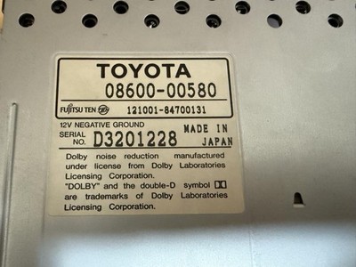 Toyota Cassette Player 08600-00580 Oem Car Stereo Tested Working