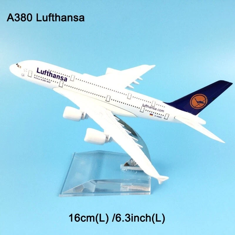 Modellino Aereo Lega Diecast 1:400 Airbus A380-800 Lufthansa (16 cm) Collezione - Immagine 2 di 4