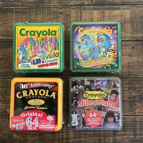 Vtg Crayola 1990s Collectors Box/Tin Limited Edition Crayons Lot Sealed Lot Of 4