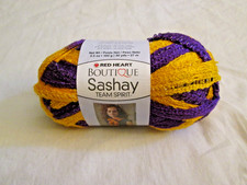Red Heart Boutique Sashay Team Spirit Yarn Purple Gold 30 Yards Vikings LSU NEW