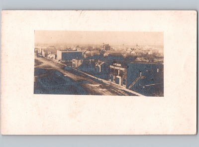 c1905 Street View A.W. Mohr Farm Machinery Buffalo North Dakota ND RPPC Photo