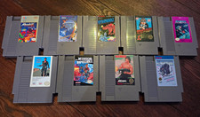 Nintendo NES Lot of 9 Game Cartridges: Abadox, Air Fortress, Rambo + More