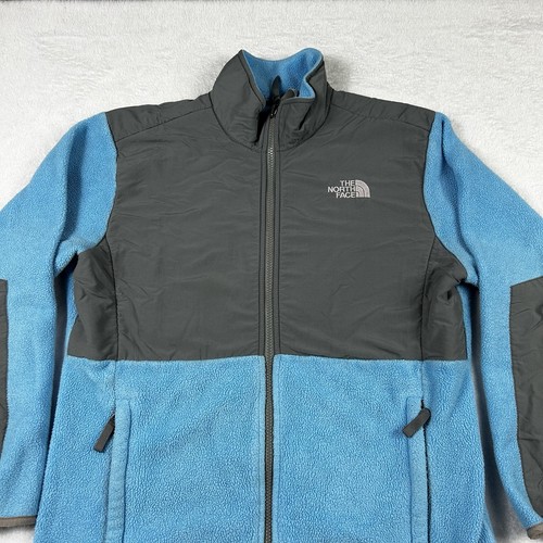 The North Face Girl’s Youth Blue And Gray Polartec Full Zip Denali Fleece XL - Picture 3 of 21
