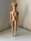 Vintage "Barbie" Blonde Ponytail Doll with Curly Bangs & Pink Lips