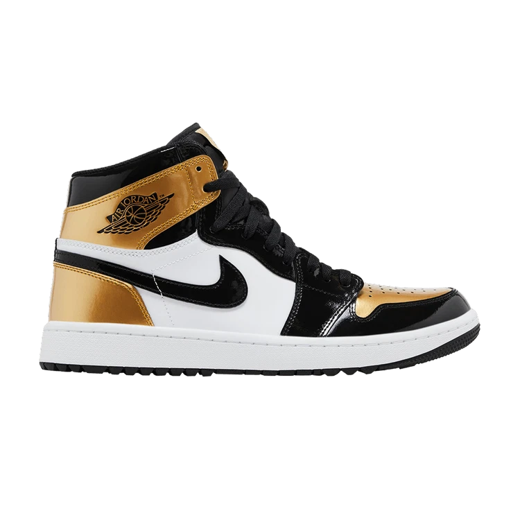 NIKE® Jordan 1 Retro High Golf Patent Gold Toe