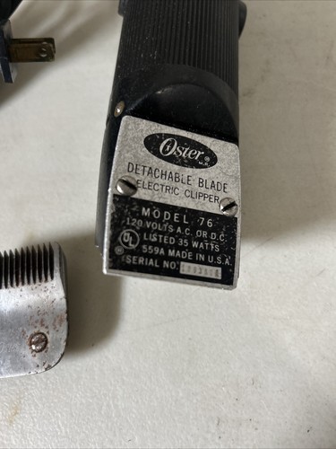 Vintage Oster Corded Electric Clippers Model 76 w/Detachable Blade - Picture 3 of 3