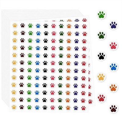 6000 PCS Paw Print Stickers, 50 Sheets Small Dog 50 Sheets, 