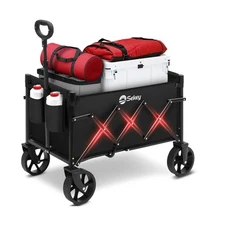 Sekey Wagon Cart with Wheels with 220LBS Capacity,Heavy Duty Wagon Carts Fold...