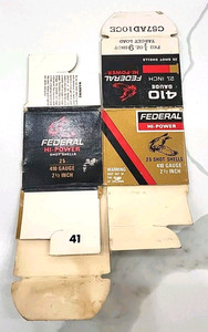 VINTAGE Federal Hi-Power 410 Gauge 2 1/2 inch #9 SHOT Shotgun Shell Box - Empty