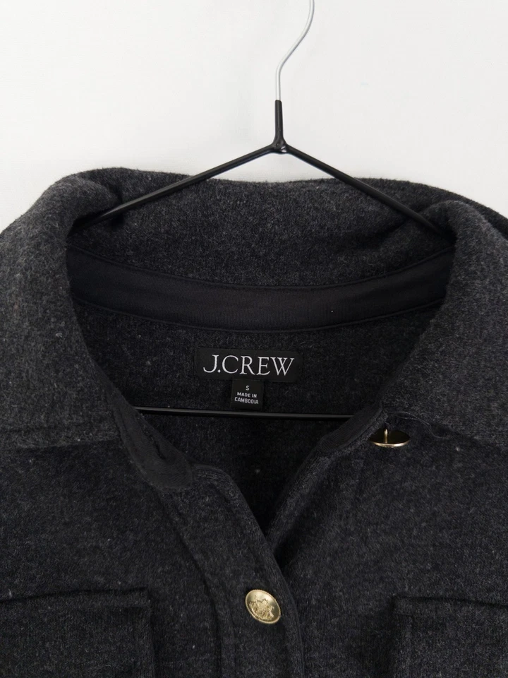 Chaqueta J Crew Para Hombres S Negro Dorado Botones Cuello Mezcla Lana Bolsillos Tejidos Sólidos Foto 4 de 4