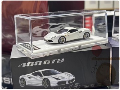 CL 1:64 Ferrari 488 GTB Resin Metal Diecast Car Model Toy White/Gray/Blue/Silver